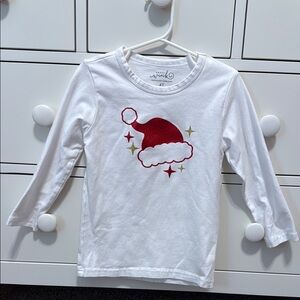 Sweet Wink White and Red Sparkle Santa Hat Kids Shirt
